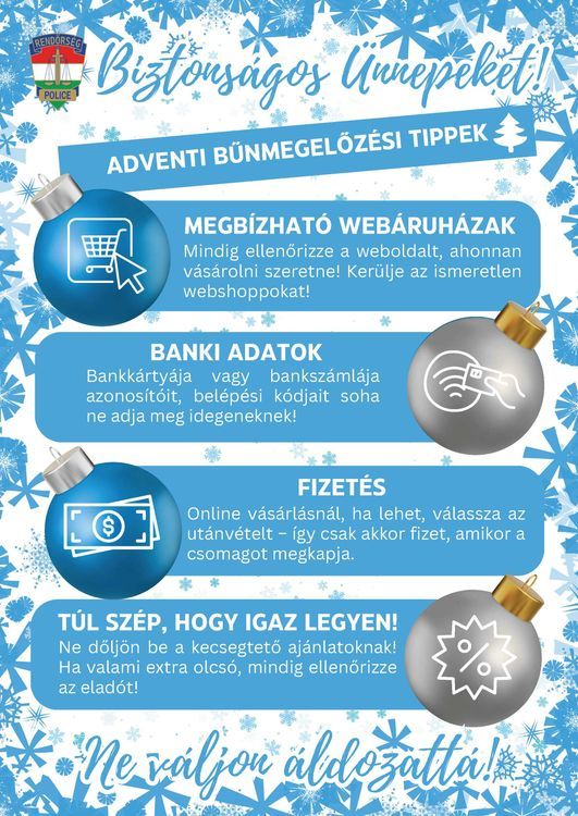 Adventi Bűnmegelőzési Tippek